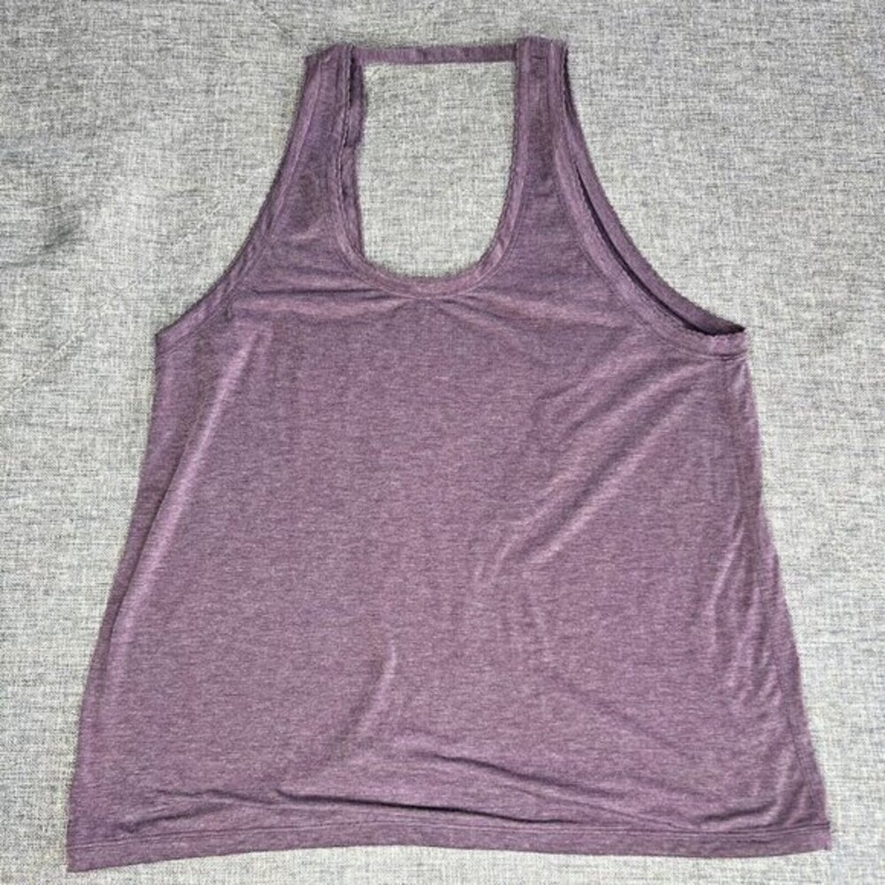 Lululemon Tied To It Tank Top Open Back Criss Cross Purple Loose‎ Unknown Size